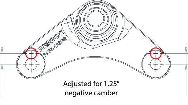 Powerflex front wishbone inner ball joint, negative camber (pair) road series - pff5-132g