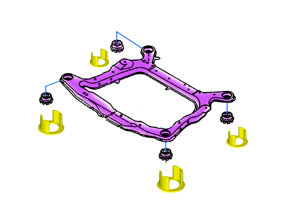 Powerflex front subframe mount insert (4 pack) road series - pff88-120