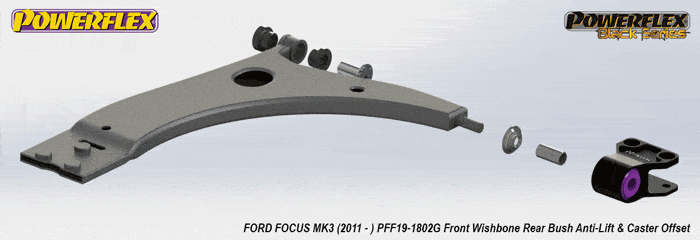 Powerflex front wishbone front bush camber adjustable 14mm bolt (pair) black series - pff19-8011gblk