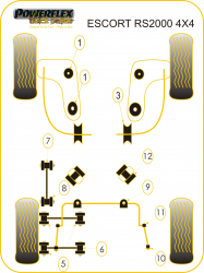 Speed equipment - Powerflex Diagram Ford - Escort MK5,6 RS2000 4X4 1992-96 (PFR19-507BLK)