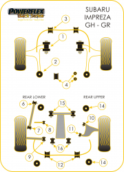 Speed equipment - Powerflex Diagram Subaru - Impreza including WRX & STi, (GH 10/07-12/10, GR 02/08-12/10) (PFA100-14)