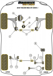Speed equipment - Powerflex Diagram Seat - Toledo Mk3 5P (2004-) (PFR85-508BLK)