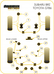 Speed equipment - Powerflex Diagram Toyota - 86 / GT86 (PFF69-803-18BLK)