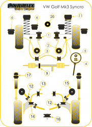 Speed equipment - Powerflex Diagram Volkswagen - Golf Mk3 (1992 - 1998) (PFF85-239BLK)