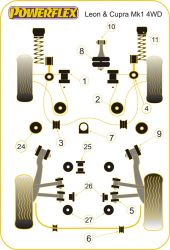 Speed equipment - Powerflex Diagram Seat - Leon MK1 (1999-2005) (PFR3-511-14BLK)