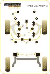 Speed equipment - Powerflex Diagram Opel (Vauxhall) - Astra MK4 - Astra G (1998-2004) (PFF80-1321BLK)