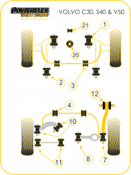 Speed equipment - Powerflex Diagram Volvo - V50 (2004 onwards) (PFF19-1202BLK)