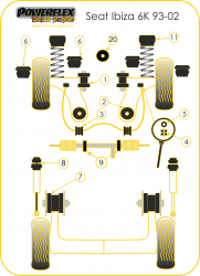 Speed equipment - Powerflex Diagram Seat - Ibiza 6K (1993-2002) (PFF85-205BLK)