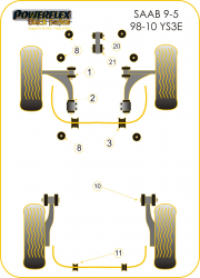 Speed equipment - Powerflex Diagram Saab - 9-5 (1998-2010) YS3E (PFF66-202BLK)