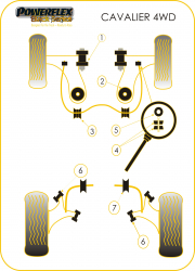 Speed equipment - Powerflex Diagram Opel (Vauxhall) - Cavalier/Calibra 4WD inc GSi with independent rear suspension, Vectra A (1989-1995) (PFR80-440MLK-BLK)