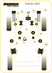 Speed equipment - Powerflex Diagram Seat - Toledo Mk2 Typ 1M (1999 - 2004) (PFF85-430BLK)
