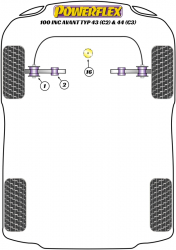Speed equipment - Powerflex Diagram Audi - 100 inc Avant Typ 43 (C2) & 44 (C3) (06/76-12/90) (PFF3-401)