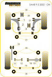 Speed equipment - Powerflex Diagram Saab - 9-3 (2002-) (PFF80-1231BLK)