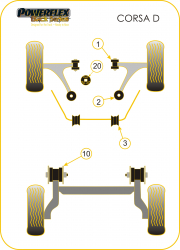 Speed equipment - Powerflex Diagram Opel (Vauxhall) - Corsa D (PFF80-1102BLK)