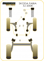 Speed equipment - Powerflex Diagram Skoda - Fabia 5J (2008-) (PFR85-610BLK)