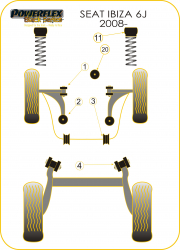 Speed equipment - Powerflex Diagram Seat - Ibiza 6J (2008-) (PFR85-415BLK)