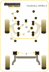 Speed equipment - Powerflex Diagram Opel (Vauxhall) - Zafira A (1999-2004) (PFF80-801BLK)