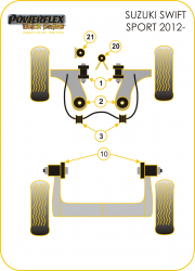 Speed equipment - Powerflex Diagram Suzuki - Swift - Sport (2010 - ) (PFF73-401GBLK)