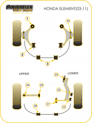 Speed equipment - Powerflex Diagram Honda - Element (2003 - 2011) (PFR25-325BLK)