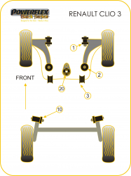 Speed equipment - Powerflex Diagram Renault - Clio III (2005 - 2012) (PFF60-803-20.5BLK)