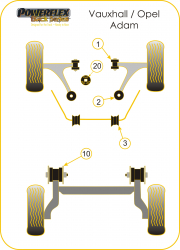 Speed equipment - Powerflex Diagram Opel (Vauxhall) - Adam (2012-) (PFF80-1103-19BLK)