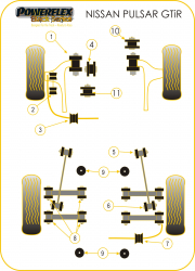Speed equipment - Powerflex Diagram Nissan - Sunny/Pulsar GTiR (PFR46-106BLK)